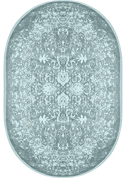 Kaymaz Dot Taban Yıkanabilir Dijital Baskı Mavi Düşler Tasarımlı Salon Halısı 180 x 280