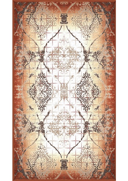 Kaymaz Dot Taban Yıkanabilir Dijital Baskı Türk Süslemeli Salon Halısı 80 x 200