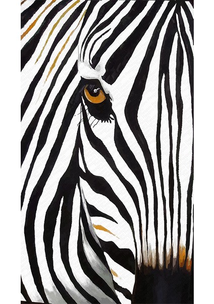 Kaymaz Dot Taban Yıkanabilir Dijital Baskı Zebra Desenli Salon Halısı 160 x 233