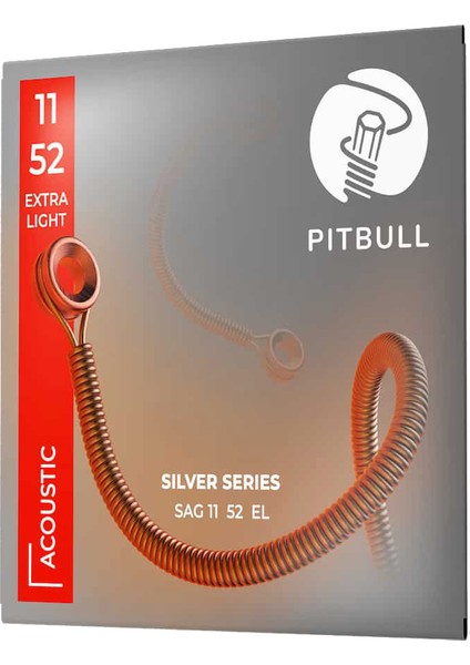 Pitbull Strings Silver Series Sag 11-52 El Takım Tel Akustik Gitar Teli 011-052