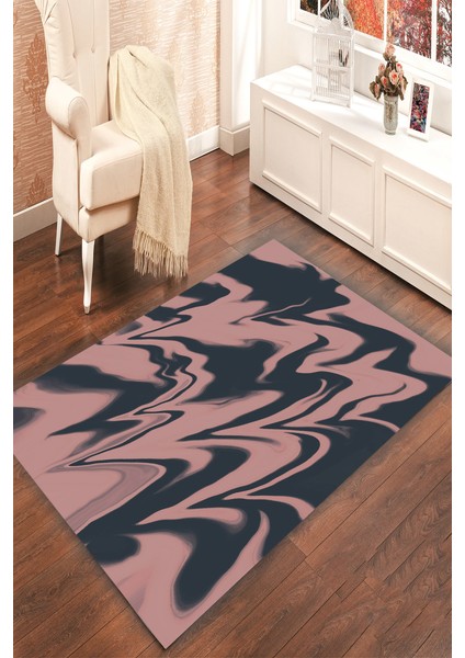 Kaymaz Dot Taban Yıkanabilir Dijital Baskı Modern Renk Dalgası Salon Halısı 80 x 100