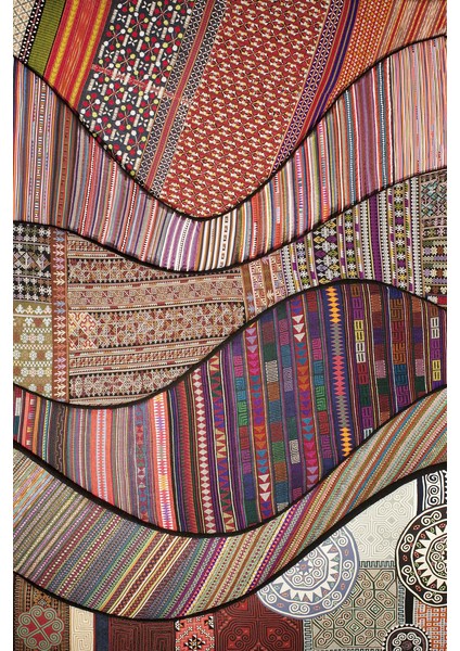 Kaymaz Dot Taban Yıkanabilir Dijital Baskı Etnik Geometrik Soft Renkler Çocuk Halısı 80 x 100