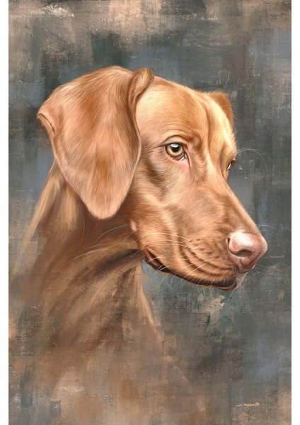 Kaymaz Dot Taban Yıkanabilir Dijital Baskı Masum Köpek Portresi Salon Halısı 80 x 100