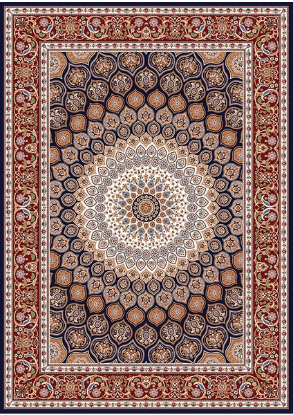 Kaymaz Dot Taban Yıkanabilir Dijital Baskı Osmanlı Desenli Salon Halısı 80 x 100