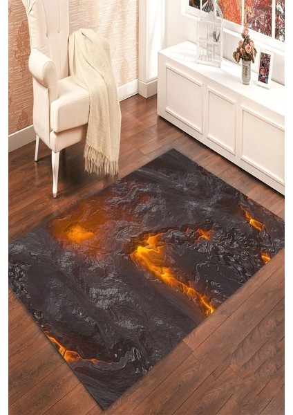 Kaymaz Dot Taban Yıkanabilir Dijital Baskı Taşların Arasındaki Işıklar Salon Halısı 100 x 600