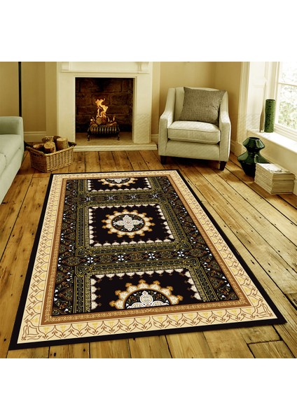 Kaymaz Dot Taban Yıkanabilir Dijital Baskı Yeni Moda Osmanlı Desenli Salon Halısı 80 x 100