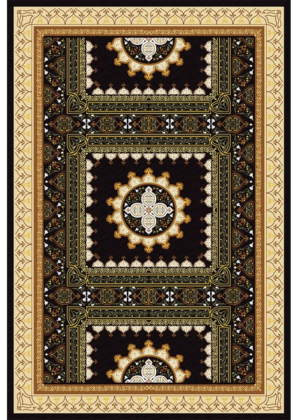 Kaymaz Dot Taban Yıkanabilir Dijital Baskı Yeni Moda Osmanlı Desenli Salon Halısı 80 x 100