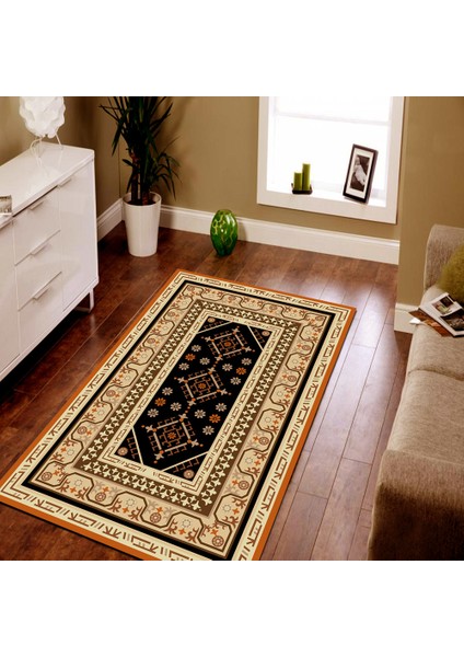 Kaymaz Dot Taban Yıkanabilir Dijital Baskı Osmanlı Dokuma Sanatı Desenli Salon Halısı 80 x 600