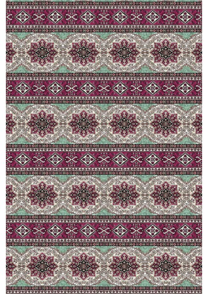 Kaymaz Dot Taban Yıkanabilir Dijital Baskı Modern Kilim Desenli Salon Halısı 80 x 100