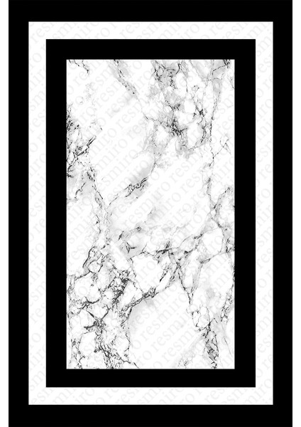 Kaymaz Dot Taban Yıkanabilir Dijital Baskı Dekoratif Mermer Tasarımlı Salon Halısı 80 x 200
