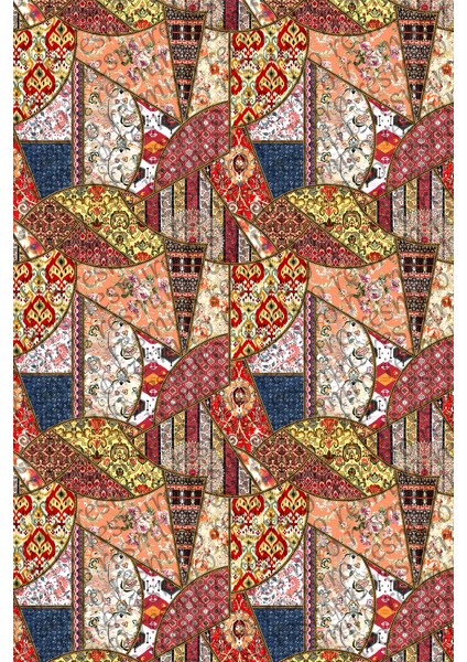 Kaymaz Dot Taban Yıkanabilir Dijital Baskı Geometrik Eskitme Tasarımlı Salon Halısı 80 x 100