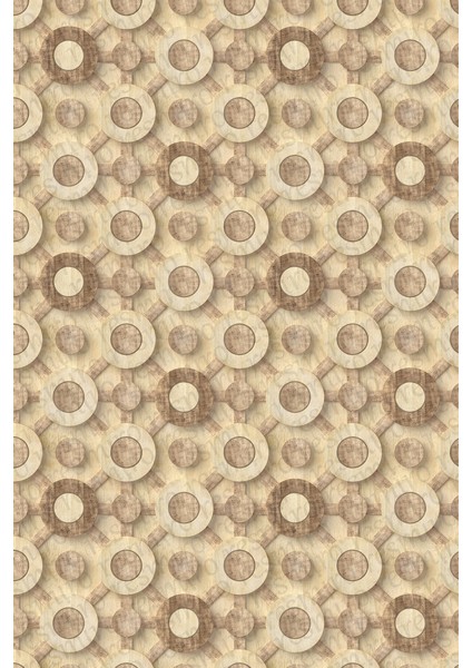 Kaymaz Dot Taban Yıkanabilir Dijital Baskı Ahşap Dama Desenli Salon Halısı 80 x 100