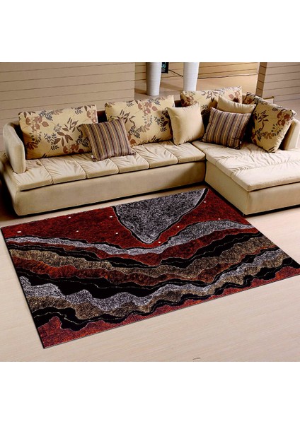 Kaymaz Dot Taban Yıkanabilir Dijital Baskı Kanyon Desenli Salon Halısı 180 x 280