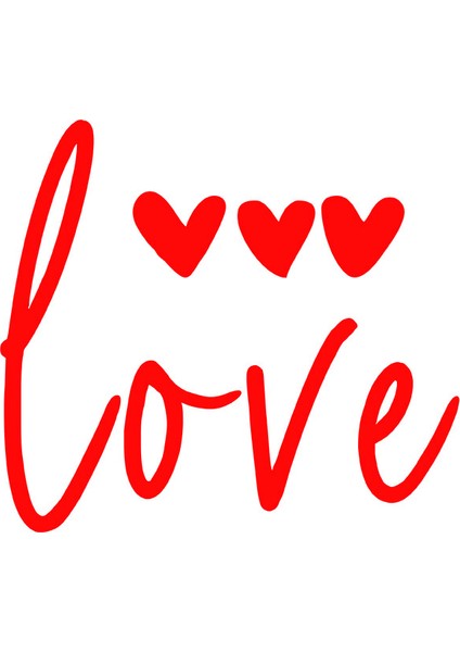 - El Yazısı ile Yazılmış Love Duvar Yazısı Sticker 60X53CM - Kırmızı fiyatları