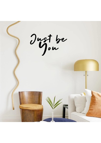 - El Yazısı ile Yazılmış Just Be You Yazısı Sticker 60X35CM - Siyah