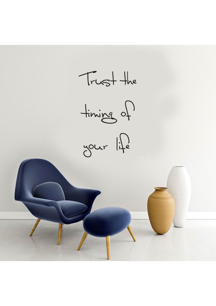 - El Yazısı Trust The Thing Of Your Life Duvar Yazısı Sticker 60X40CM - Siyah
