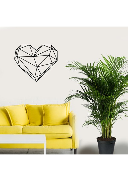 - Dekoratif Şekilde Oluşturulmuş Kalp Duvar Sticker 60X41CM - Siyah