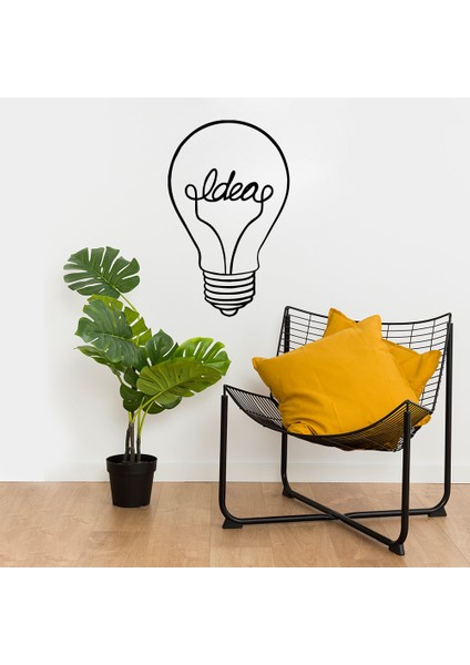 - El Yazısı ile Yazılmış Idea Fikir Duvar Yazısı Sticker 60X37CM - Siyah