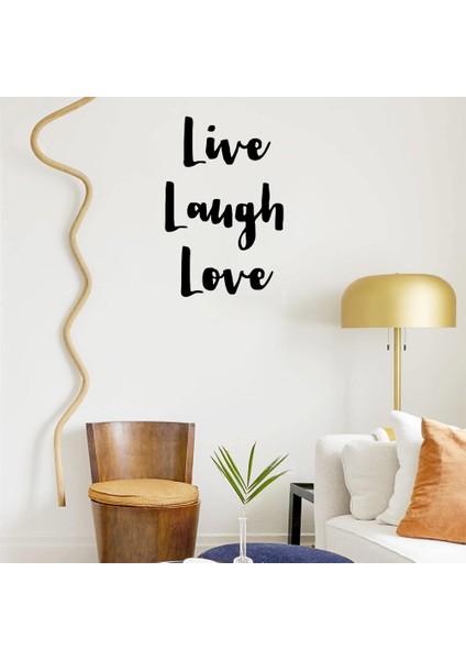 - El Yazısı ile Yazılmış Live Laugh Love Yazısı Sticker 60X39CM - Siyah fiyatları