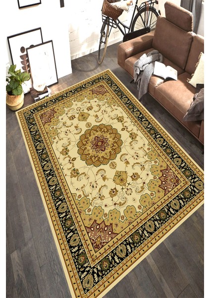 Kaymaz Dot Taban Yıkanabilir Dijital Baskı Osmanlı Payitaht Desenli Salon Halısı 200 x 250