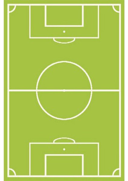 Kaymaz Dot Taban Yıkanabilir Dijital Baskı Futbol Sahası Desenli Çocuk Halısı 80 x 100