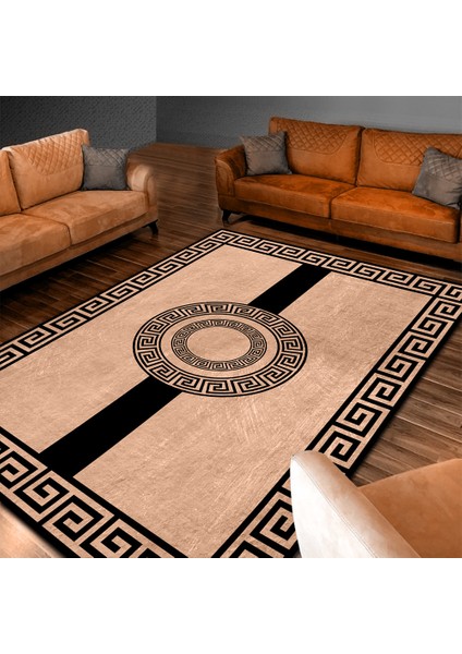 Kaymaz Dot Taban Yıkanabilir Dijital Baskı Geometrik Renkli Mühür Desenli Dijital Baskı Halı Salon Halısı 80 x 200