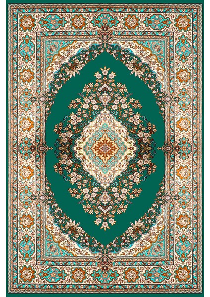 Kaymaz Dot Taban Yıkanabilir Dijital Baskı Osmanlı Motifli Salon Halısı 180 x 280