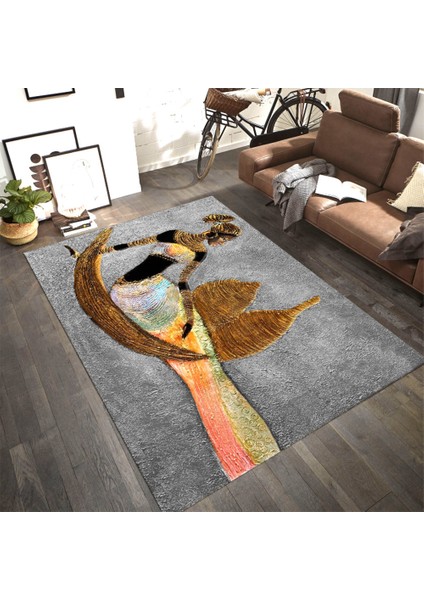 Antik Tablo Desenli Dijital Baskılı Halı 80 x 100 cm