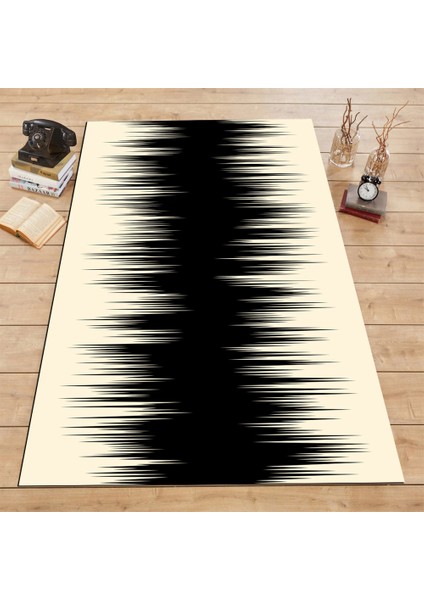 Kaymaz Dot Taban Yıkanabilir Dijital Baskı Nabız Desenli Salon Halısı 80 x 100