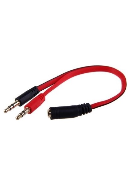 3.5mm To Audio + Mic Kulaklık Çevirici - 15CM