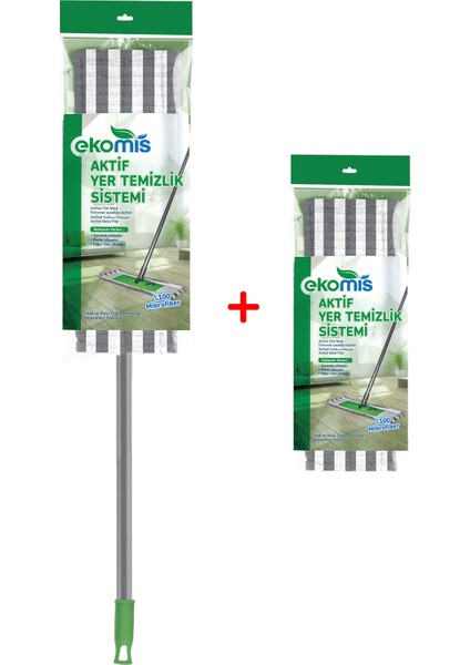 Aktif Mikrofiber Yer Temizlik Sistemi - Yedek Bezli