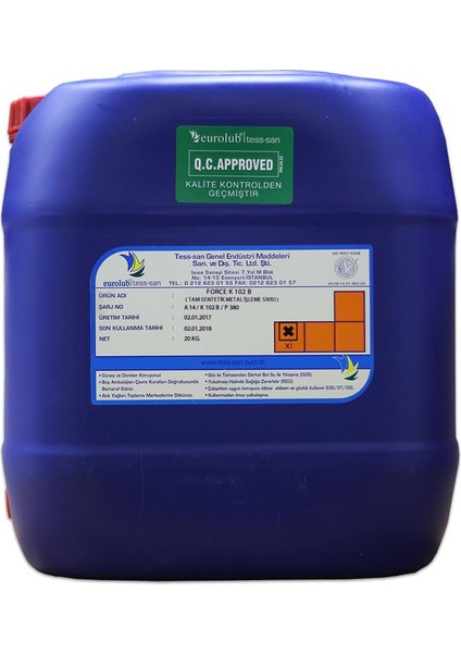 Force K-102 B 20 kg Tam Sentetik Metal Işleme Sıvısı