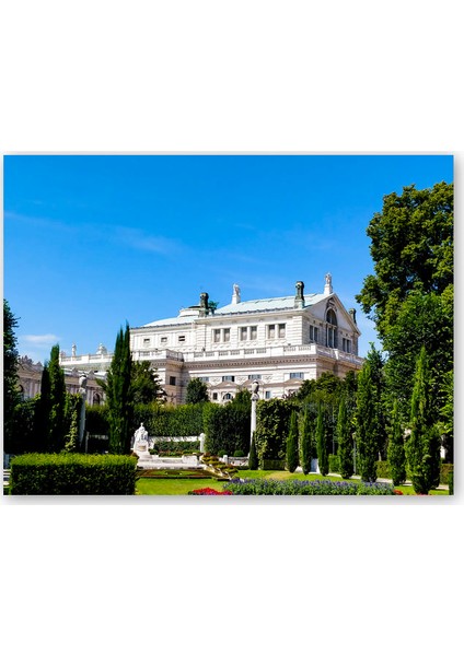 Ahşap Tablo Beyaz Malikane ve Bahçesi