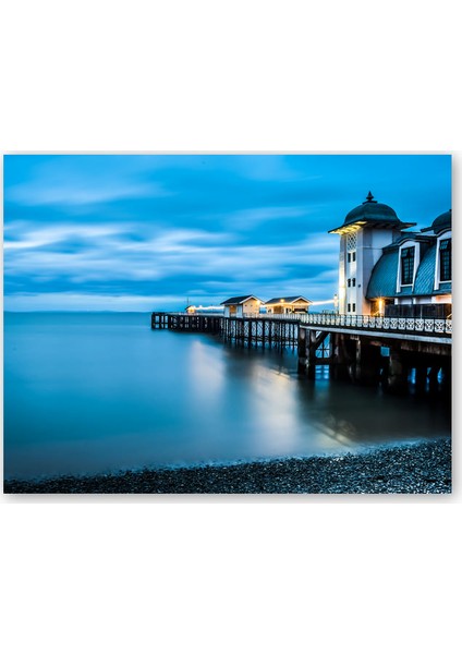 Ahşap Tablo Rüya Deniz ve İskelesiyle Uzanan Bina