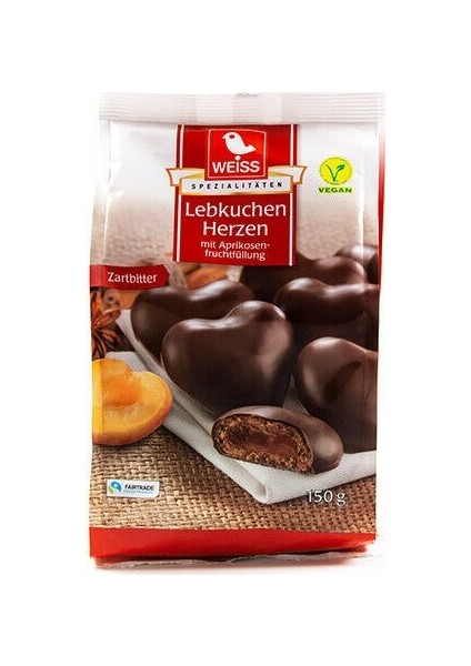 Lebkuchen Herzen Zartbitter 150 gr