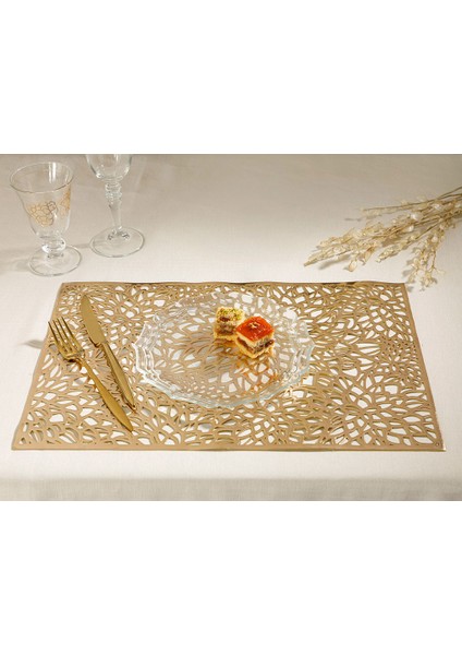 Blanca Pvc 2'li Mutfak Amerikan Servis 45 x 30 cm Gold