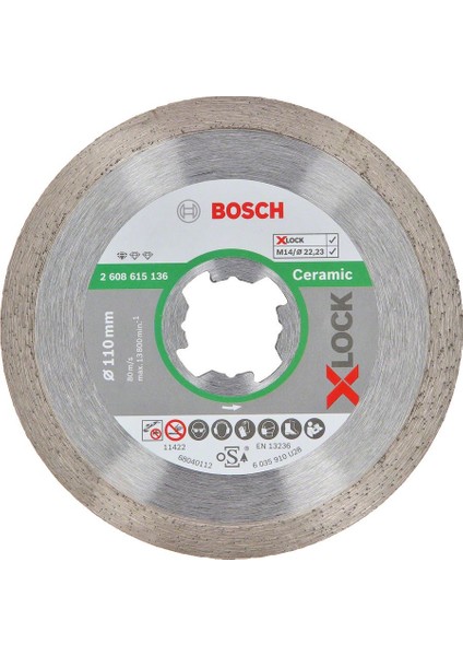 - X-Lock - Standard Seri Seramik Için Elmas Kesme Diski 110 mm