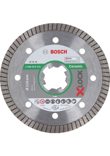 - X-Lock - Best Serisi Seramik Için, Extra Temiz Kesim Turbo Segman Elmas Kesme Diski 115 mm