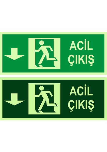 Lümen Folyo Acil Çıkış Aşağı Ok