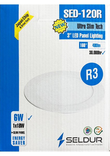 6W Ultra Slim Sıva Altı LED Panel 6500K