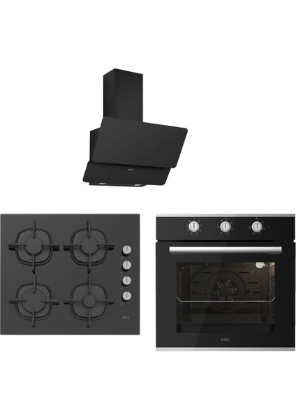 Siyah Cam Turbo Ankastre Set (3471B6DAVLUMBAZ+5360B Ocak +6604B Fırın)