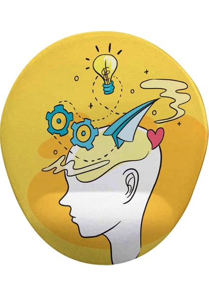 Beyin Fırtınası Oval Bilek Destekli Mouse Pad