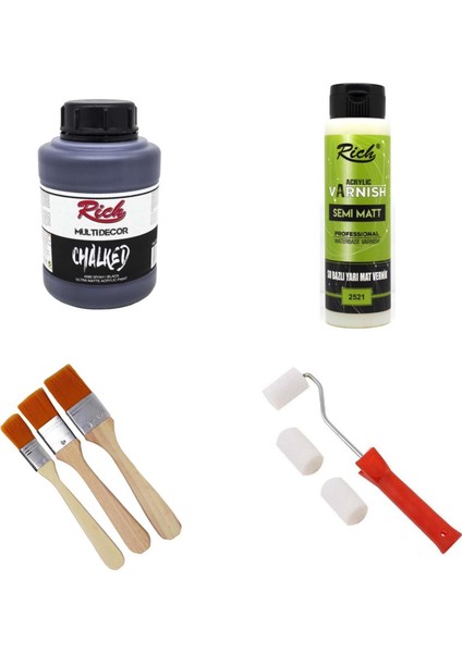 Rich Chalked Akrilik Boya Seti 1750 gr - 4580-SIYAH