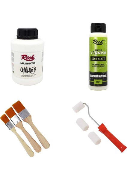 Rich Chalked Akrilik Boya Seti 1750 gr - 4504-ESKIMIŞ Beyaz