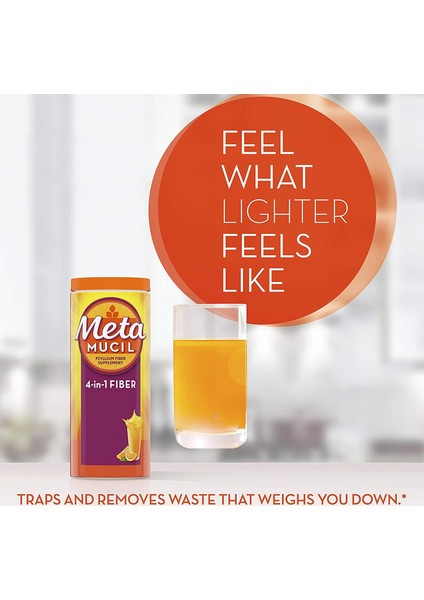 Metamucil Fiber, 4-In-1 Orange Sugarfree Powder Şekersiz Portakal Tozu 425GR fiyatları