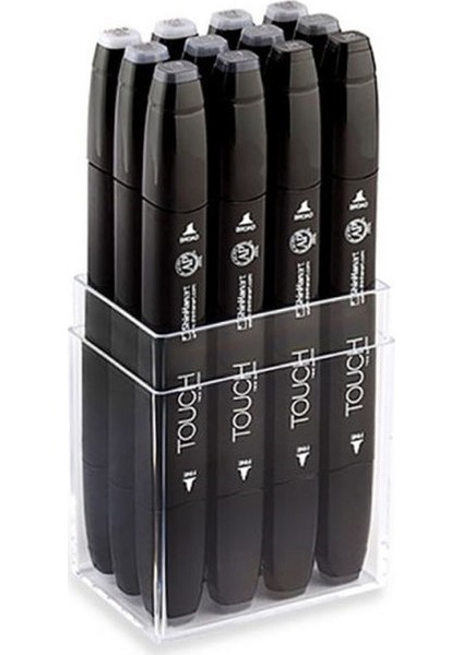 Twin Marker Seti 12 Renk Soğuk Griler