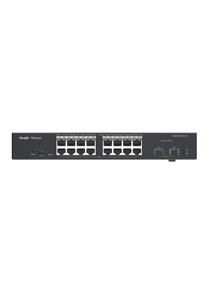 Reyee RG-ES218GC-P 16 Port Gigabit Ethernet , 2 SFP , Yönetilebilir , Poe , Switch