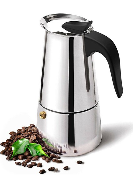 Paslanmaz Çelik Ocak Üstü 9 Cup Fincan Moka Pot Espresso CIN285-9