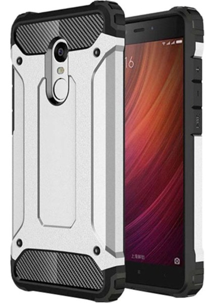 Xiaomi Redmi Note 4 Kapak Çift Katmanlı Zırh Tank Kılıf - Gri