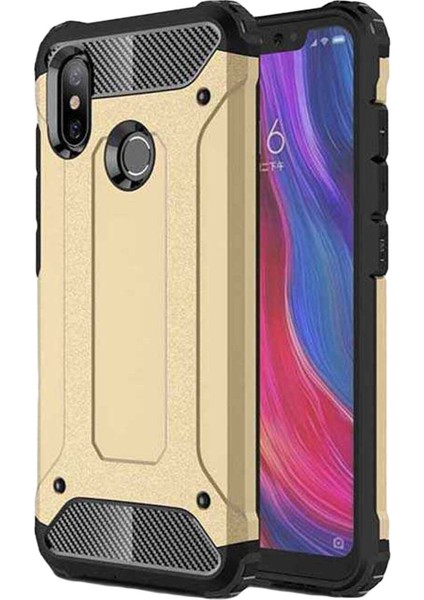 Xiaomi Mi 6x Kapak Çift Katmanlı Zırh Tank Kılıf - Gold